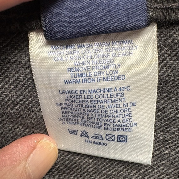 VTG Lands End Square Rigger Jeans Men 48x32 Black Cotton Leather Logo USA Made - Picture 10 of 13